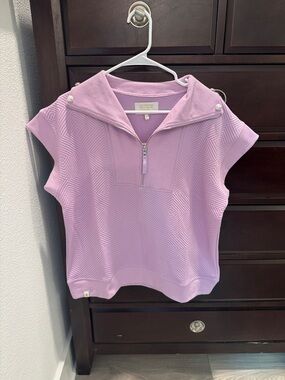 Simply Southern Lavender Short Sleeve Half-Zip Top
